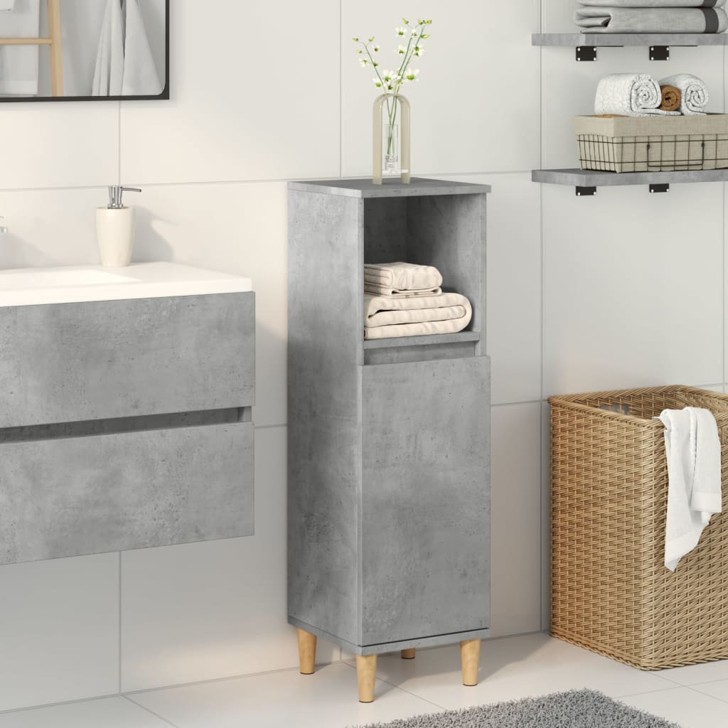 Bathroom Cabinet Concrete Grey 30x30x100 cm Engineered Wood - Style and Chic