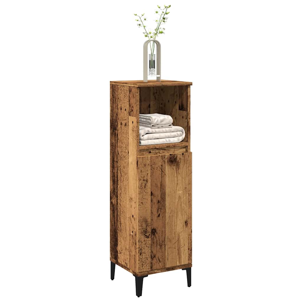 Bathroom Cabinet Old Wood 30x30x100 cm Engineered Wood - Sid & Sam