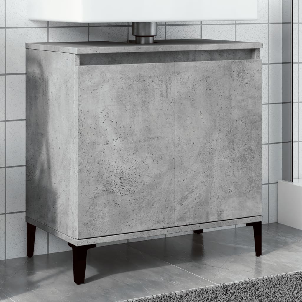 Sink Cabinet Concrete Grey 58x33x60 cm Engineered Wood - Discount Dealers