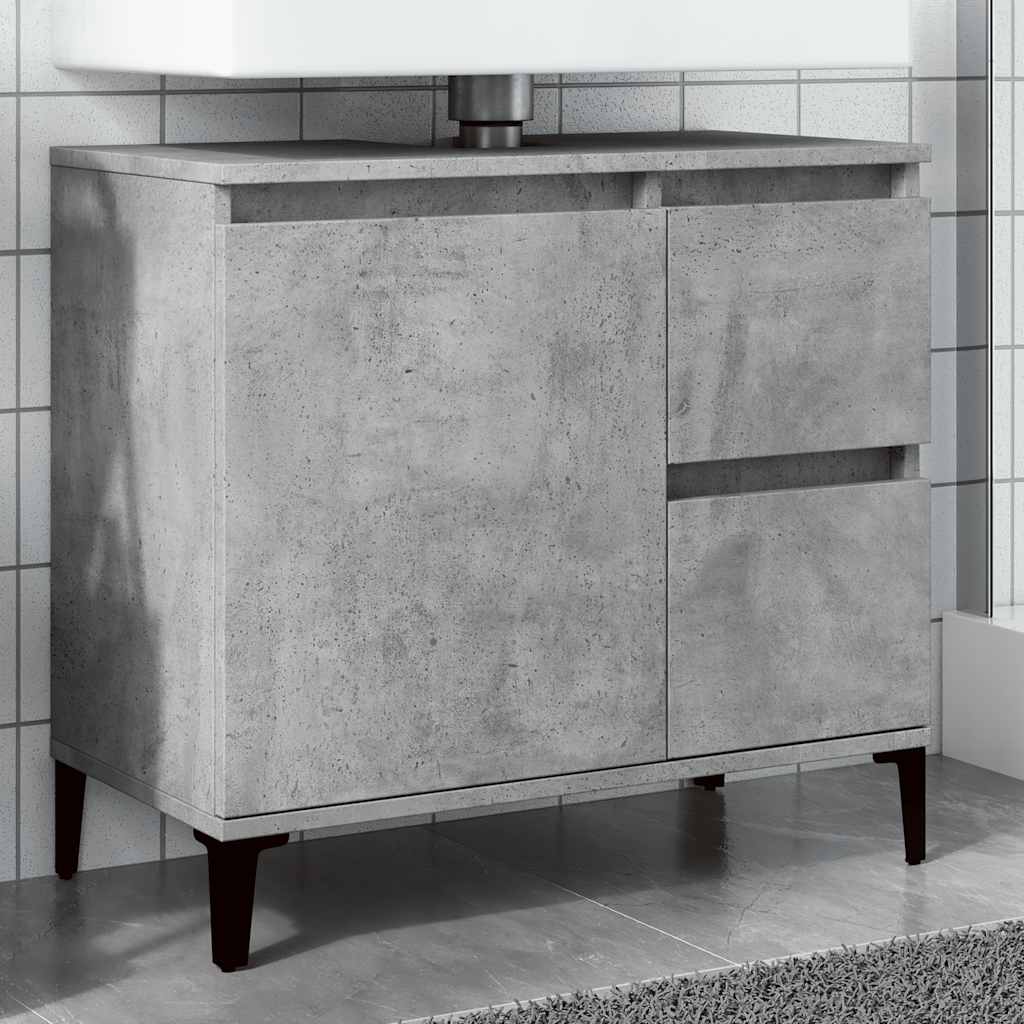 Sink Cabinet Concrete Grey 65x33x60 cm Engineered Wood - Unbeatable Bargains