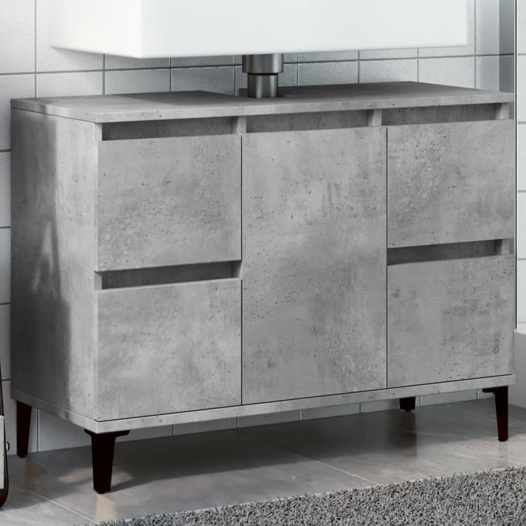 Sink Cabinet Concrete Grey 80x33x60 cm Engineered Wood - Casper Homes