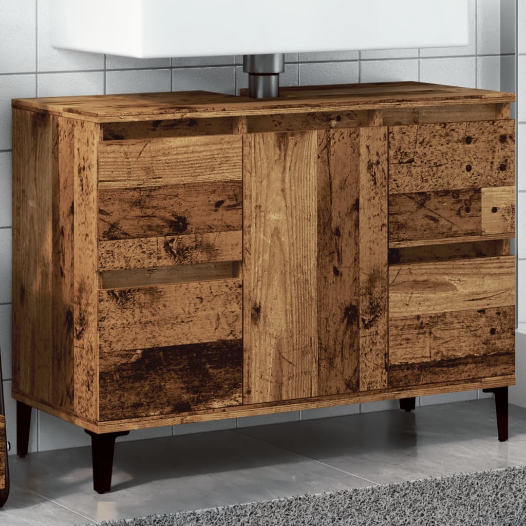 Sink Cabinet Old Wood 80x33x60 cm Engineered Wood - Sid & Sam
