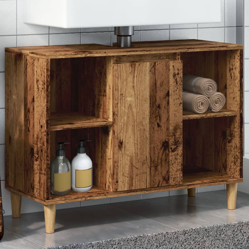 Bathroom Cabinet Old Wood 80x33x60 cm Engineered Wood - Discount Dealers