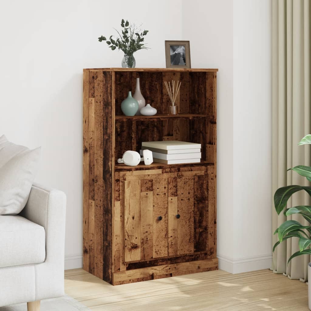 Highboard Old Wood 60x35.5x103.5 cm Engineered Wood - All Things Good