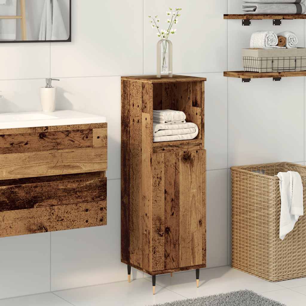 Bathroom Cabinet Old Wood 30x30x100 cm Engineered Wood - Style and Chic