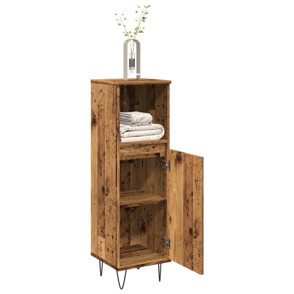 Bathroom Cabinet Old Wood 30x30x100 cm Engineered Wood - Direct Imports