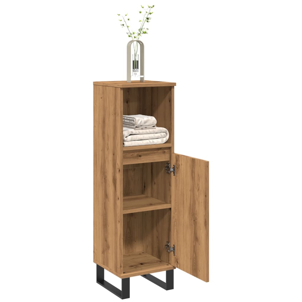 Bathroom Cabinet Artisan Oak 30x30x100 cm Engineered Wood - All Things Good