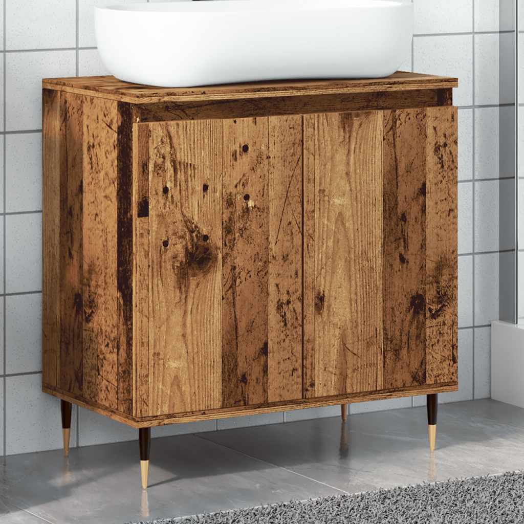 Bathroom Cabinet Old Wood 58x33x60 cm Engineered Wood - Brittle & Co