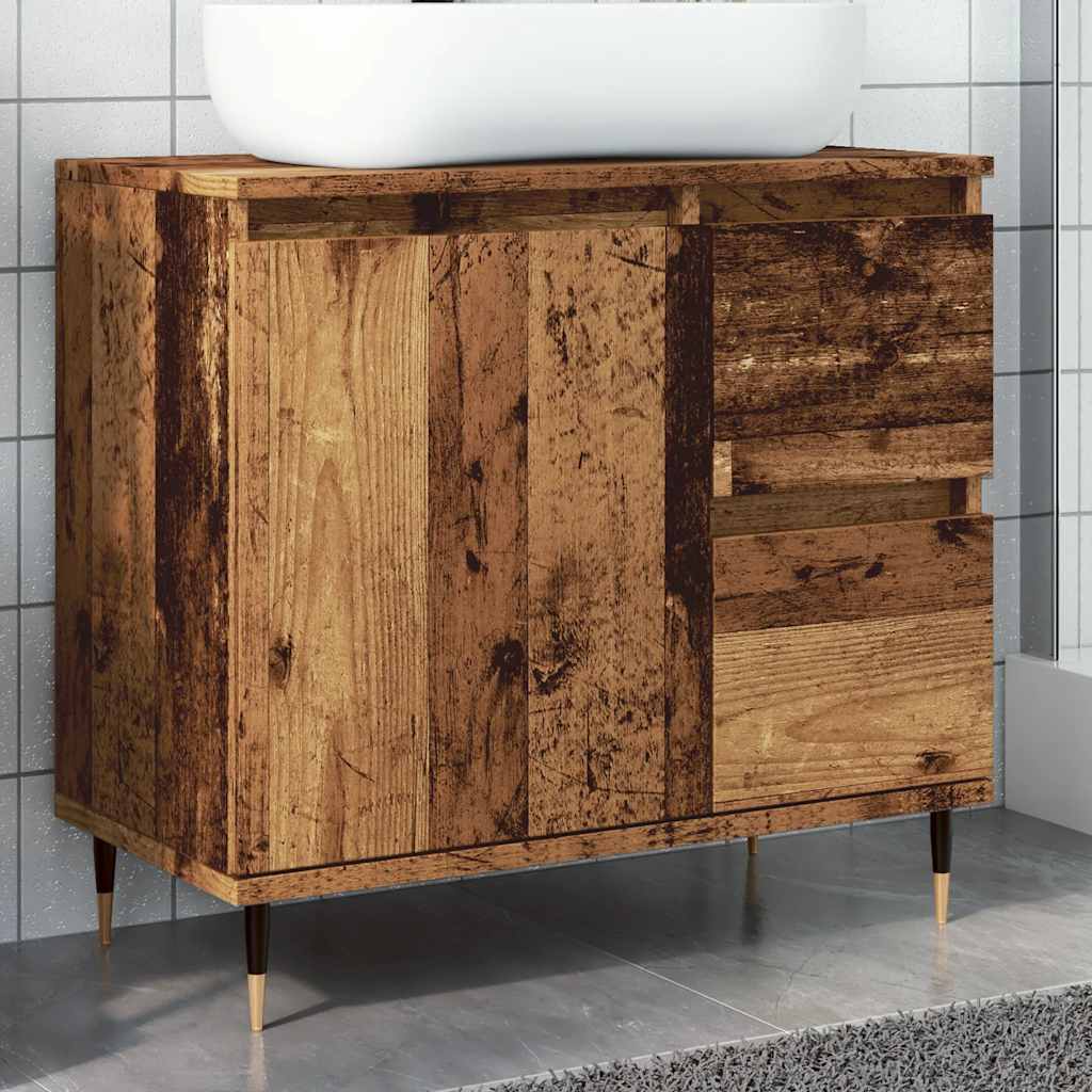 Bathroom Cabinet Old Wood 65x33x60 cm Engineered Wood - Discount Dealers