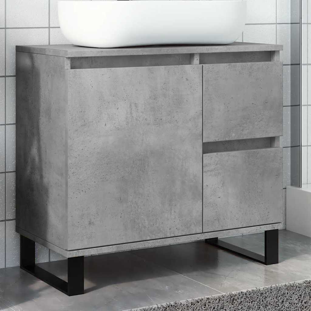 Bathroom Sink Cabinet Concrete Grey 65x33x60 cm Engineered Wood - R and M Furniture