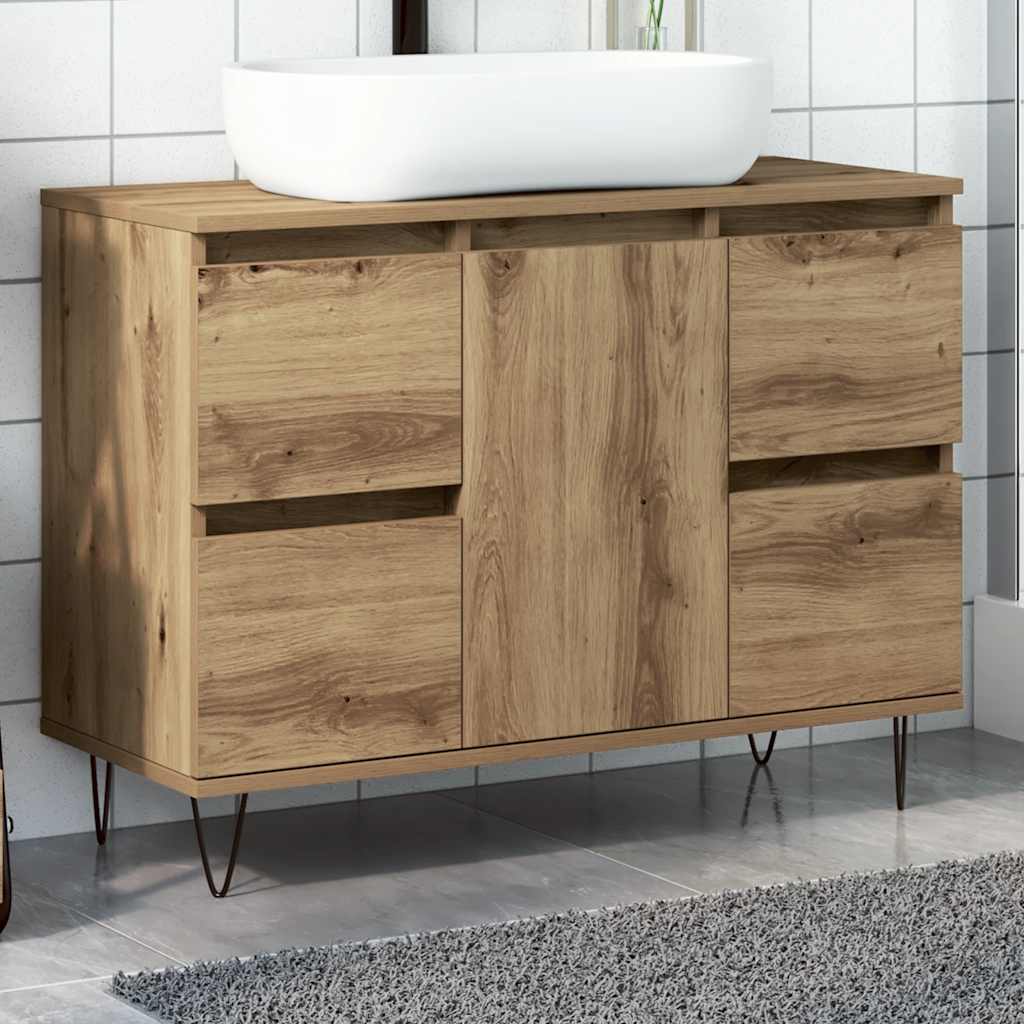 Bathroom Cabinet Artisan Oak 80x33x60 cm Engineered Wood - The Home Maker