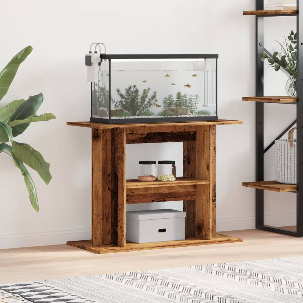 Aquarium Stand Old Wood 80x35x60 cm Engineered Wood - Merkel Designers