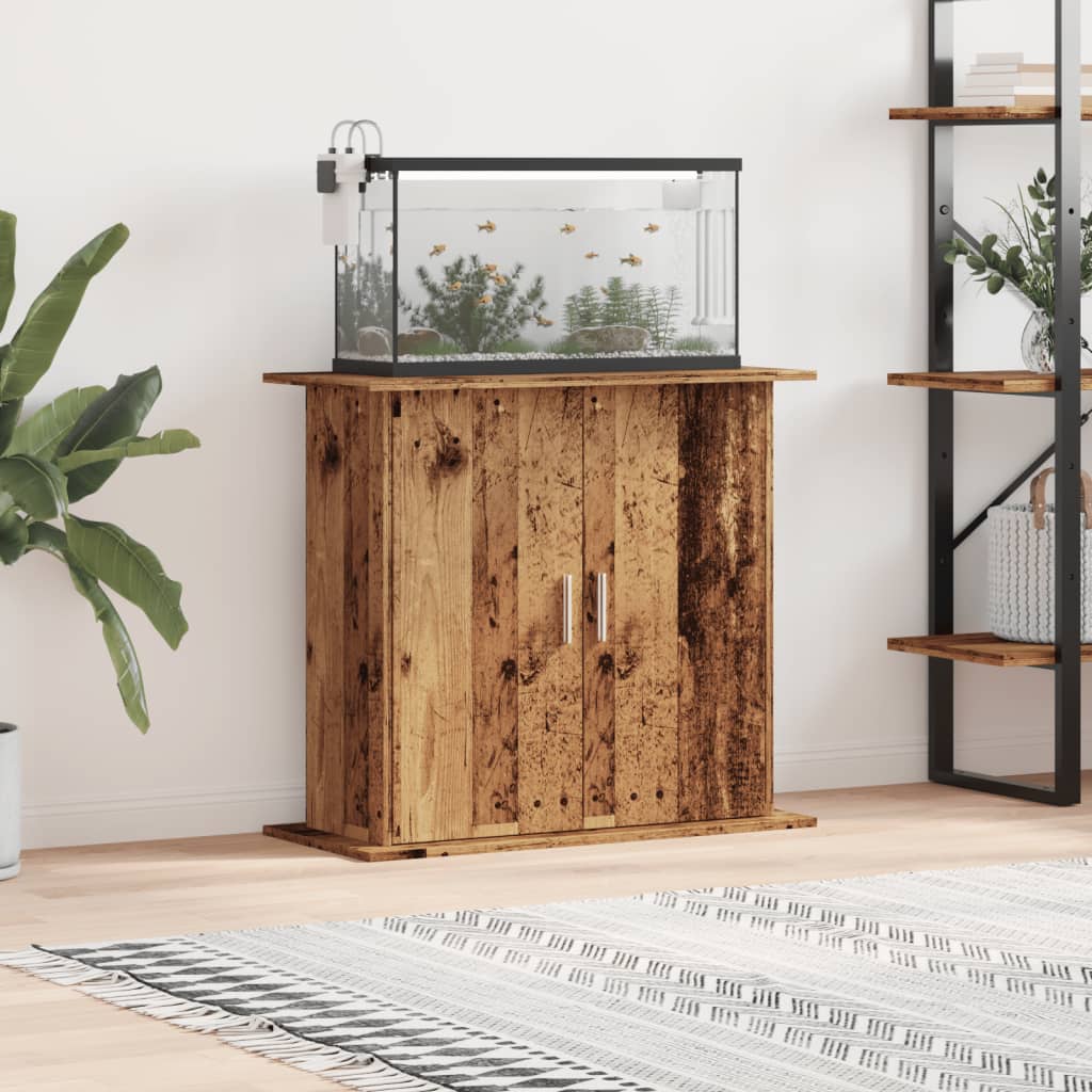 Aquarium Stand Old Wood 81x36x73 cm Engineered Wood - Direct Imports