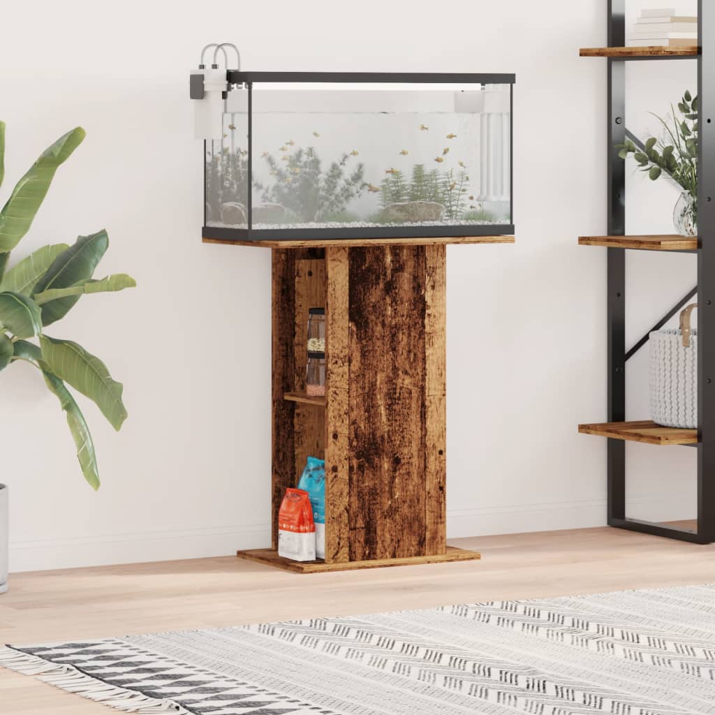 Aquarium Stand Old Wood 36x60.5x72.5 cm Engineered Wood - Merkel Designers