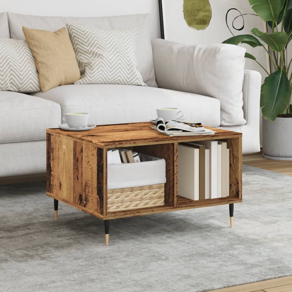 Coffee Table Old Wood 60x50x36.5 cm Engineered Wood - Merlin Deals