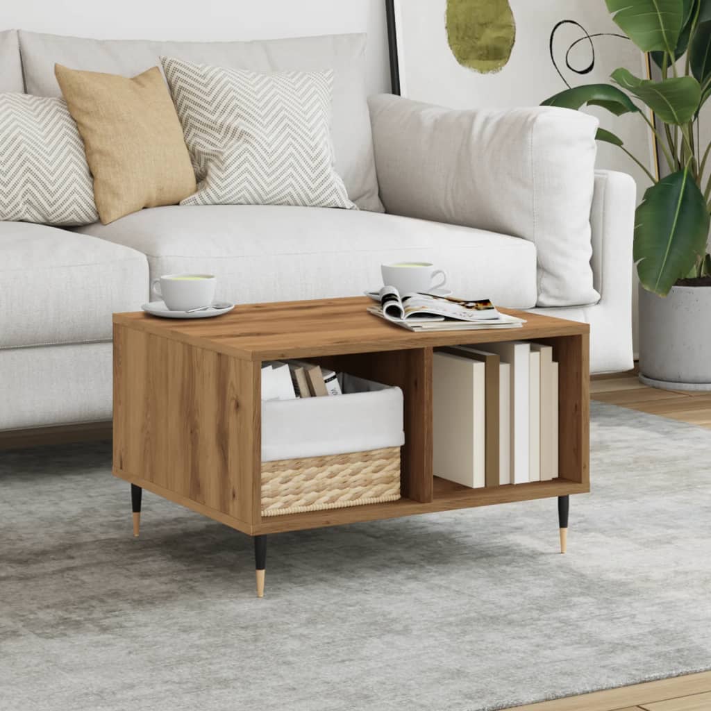 Coffee Table Artisan Oak 60x50x36.5 cm Engineered Wood - Tyrell & Tyrell