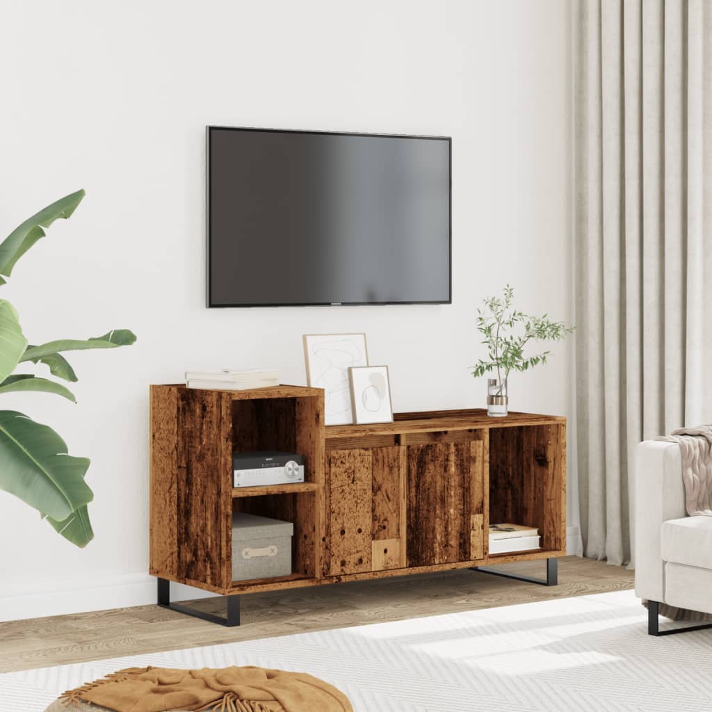 TV Cabinet Old Wood 100x35x55 cm Engineered Wood - Decor Base