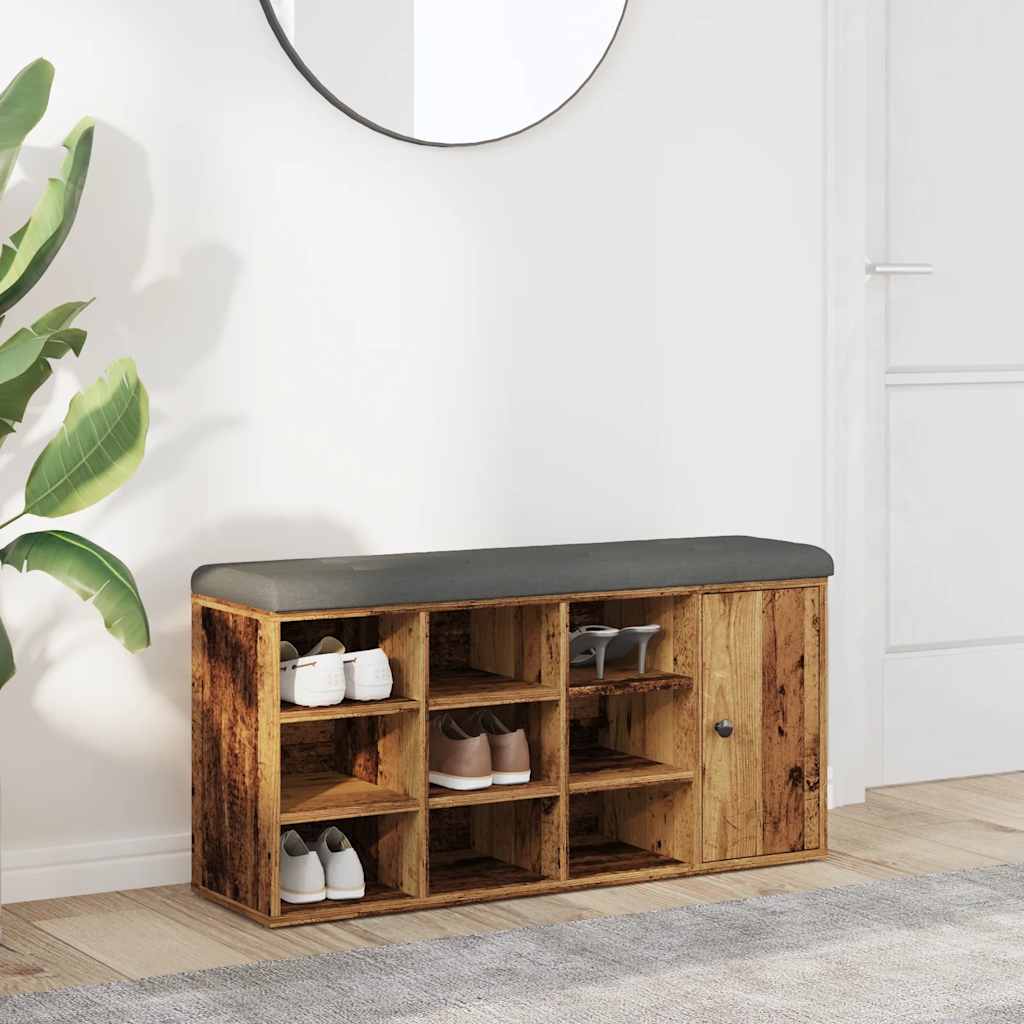 MONARCH Medium Shoe Bench Old Wood - Unbeatable Bargains