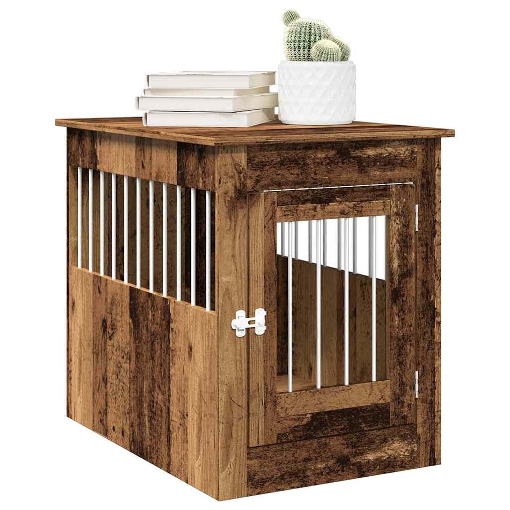 Dog Crate Furniture Old Wood 55x80x68 cm Engineered Wood - The Home Maker