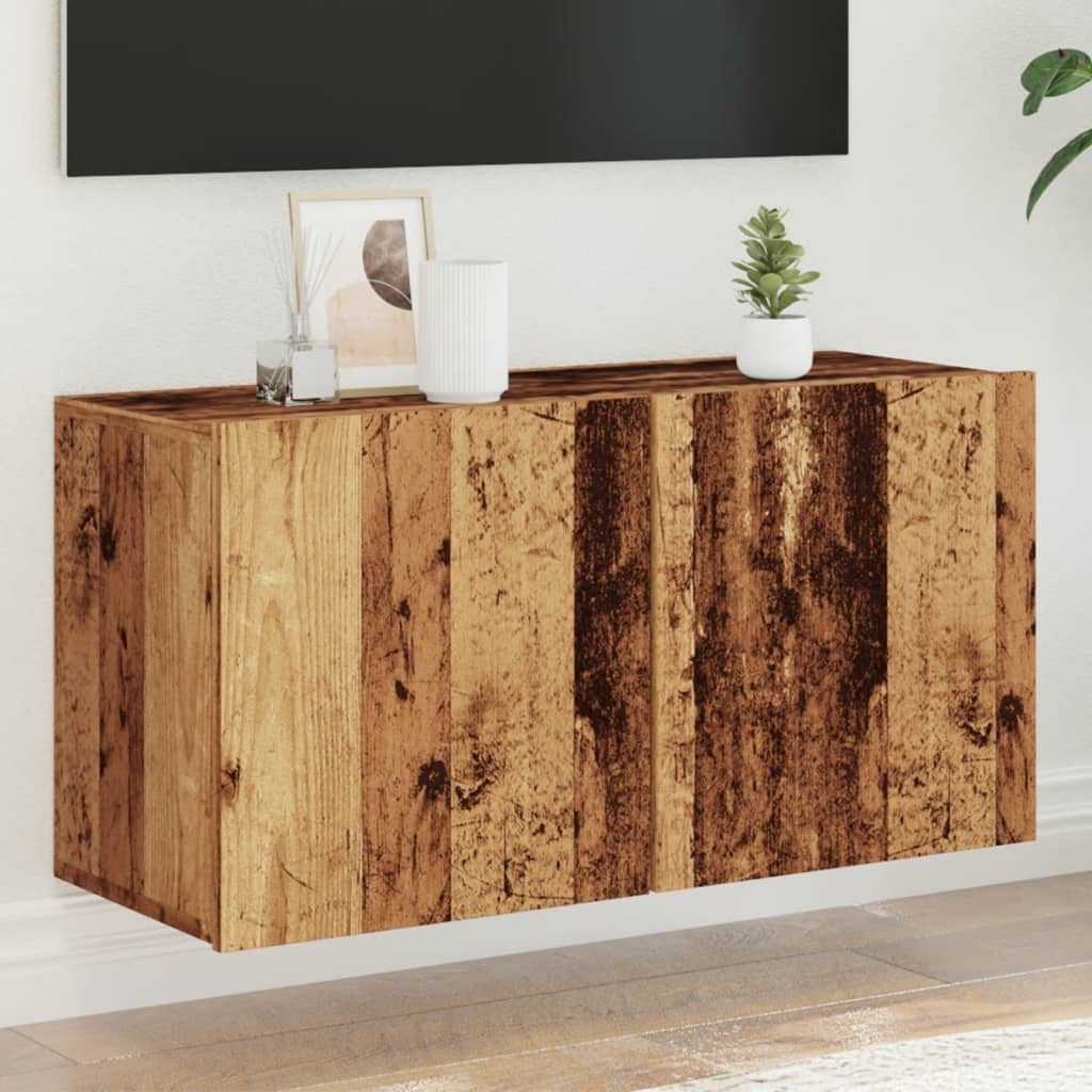 TV Cabinet Wall-mounted Old Wood 80x30x41 cm - Design Hut