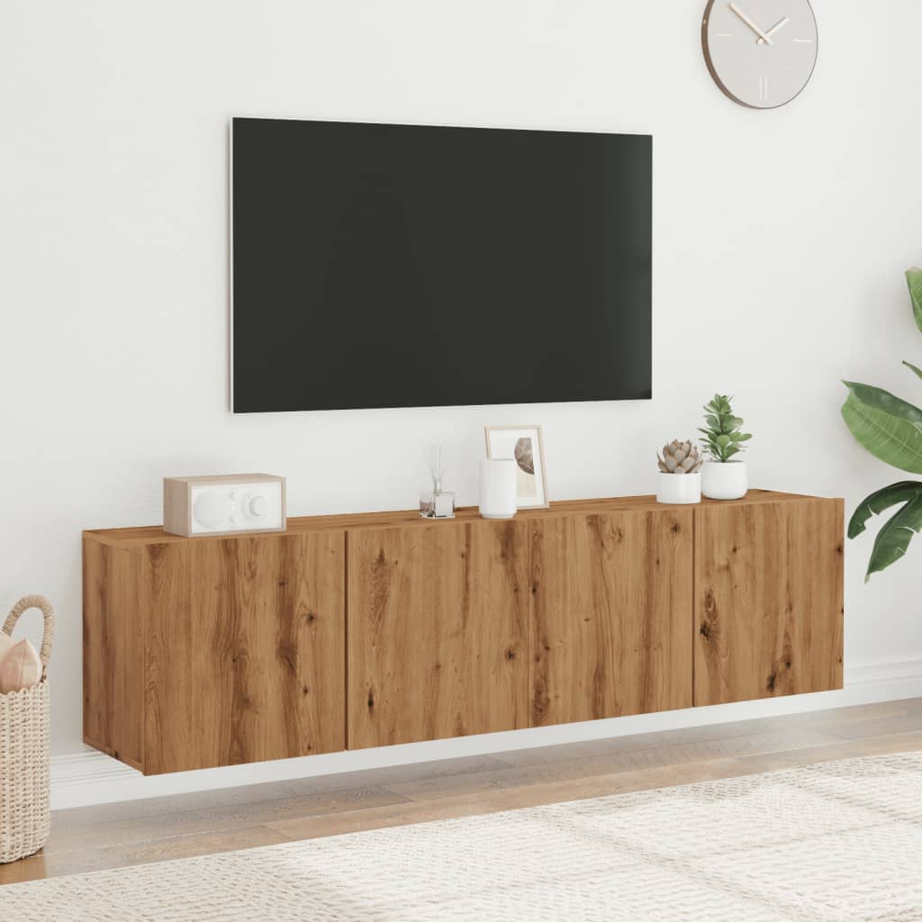 TV Cabinets Wall-mounted 2 pcs Artisian Oak 80x30x41 cm - Design Hut