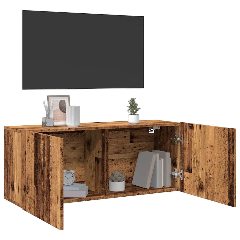 TV Cabinet Wall-mounted Old Wood 100x30x41 cm - Sid & Sam