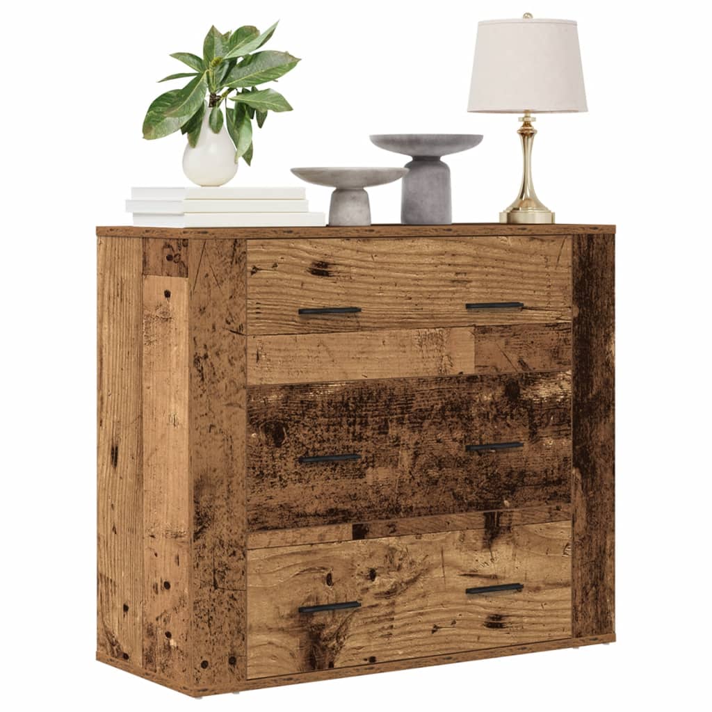 Sideboard Old Wood 80x33x70 cm Engineered Wood - Decor Base