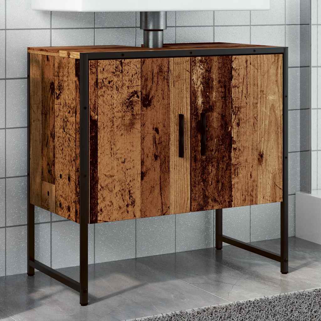 Bathroom Sink Cabinet Old Wood 60x33x60 cm Engineered Wood - Brittle & Co