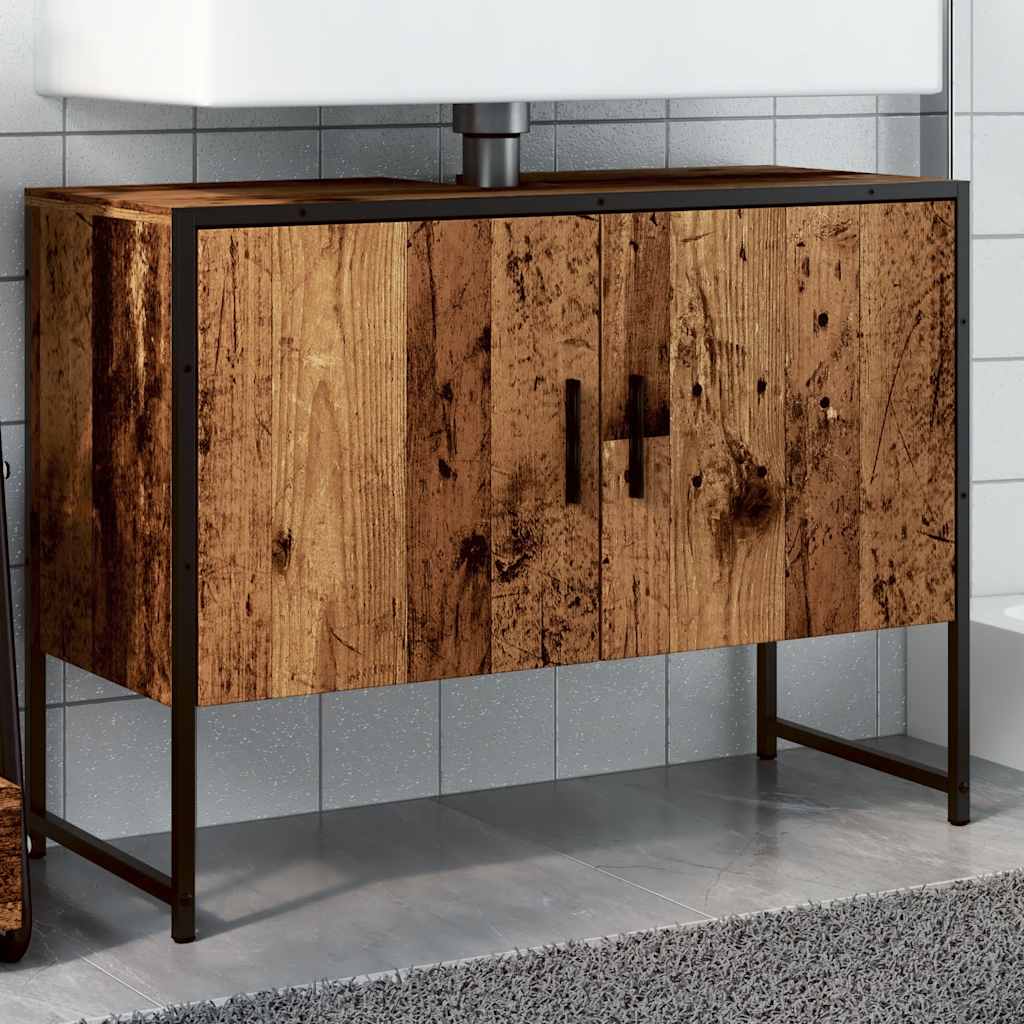 Bathroom Sink Cabinet Old Wood 80x33x60 cm Engineered Wood - Style and Chic