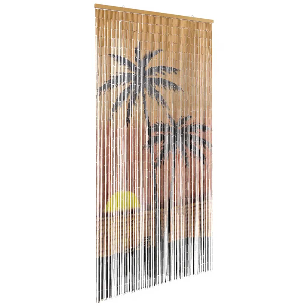 Insect Door Curtain Palm Tree Print 100x200 cm Bamboo - Decor Base