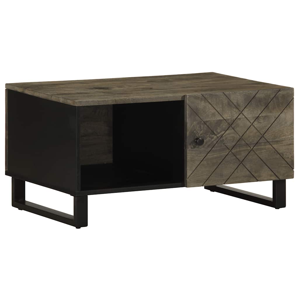 Coffee Table Black 80x50x40 cm Solid Wood Mango - All Things Good