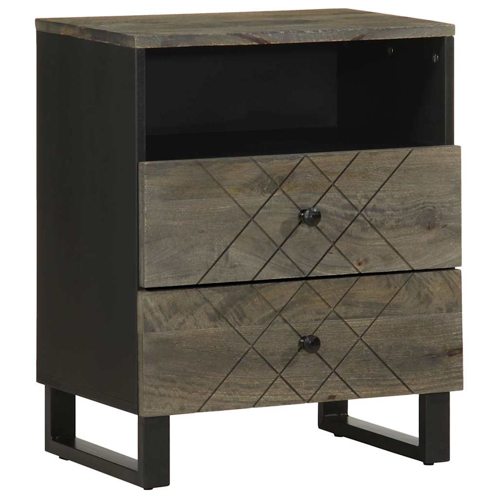 Bedside Cabinet Black 50x33x62 cm Solid Wood Mango - Casper Homes