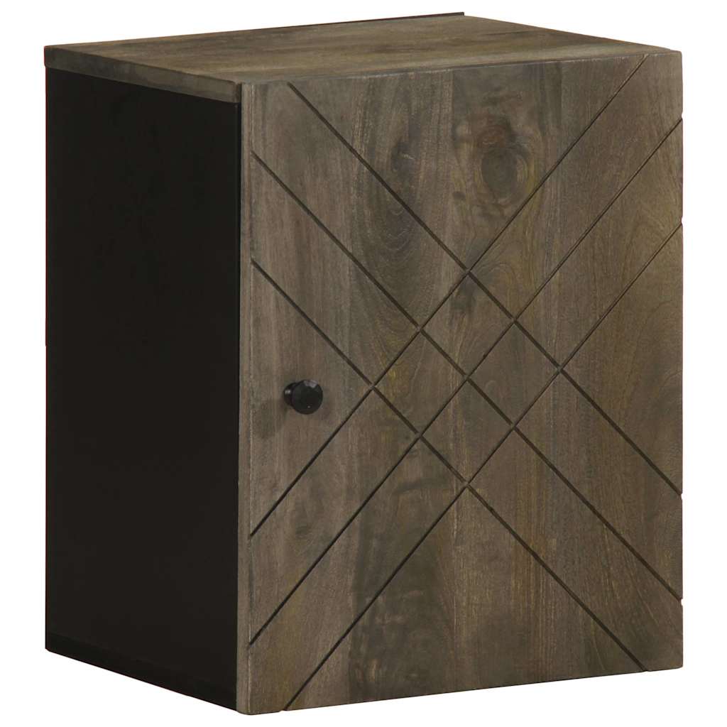 Wall-mounted Bathroom Cabinet Black 38x33x48 cm Solid Wood Mango - All Things Good