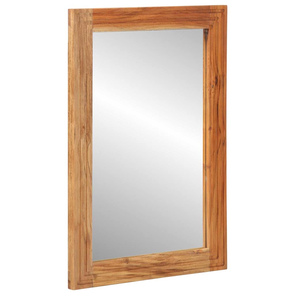 Bathroom Mirror 50x70x3 cm Solid Wood Acacia - Brittle & Co
