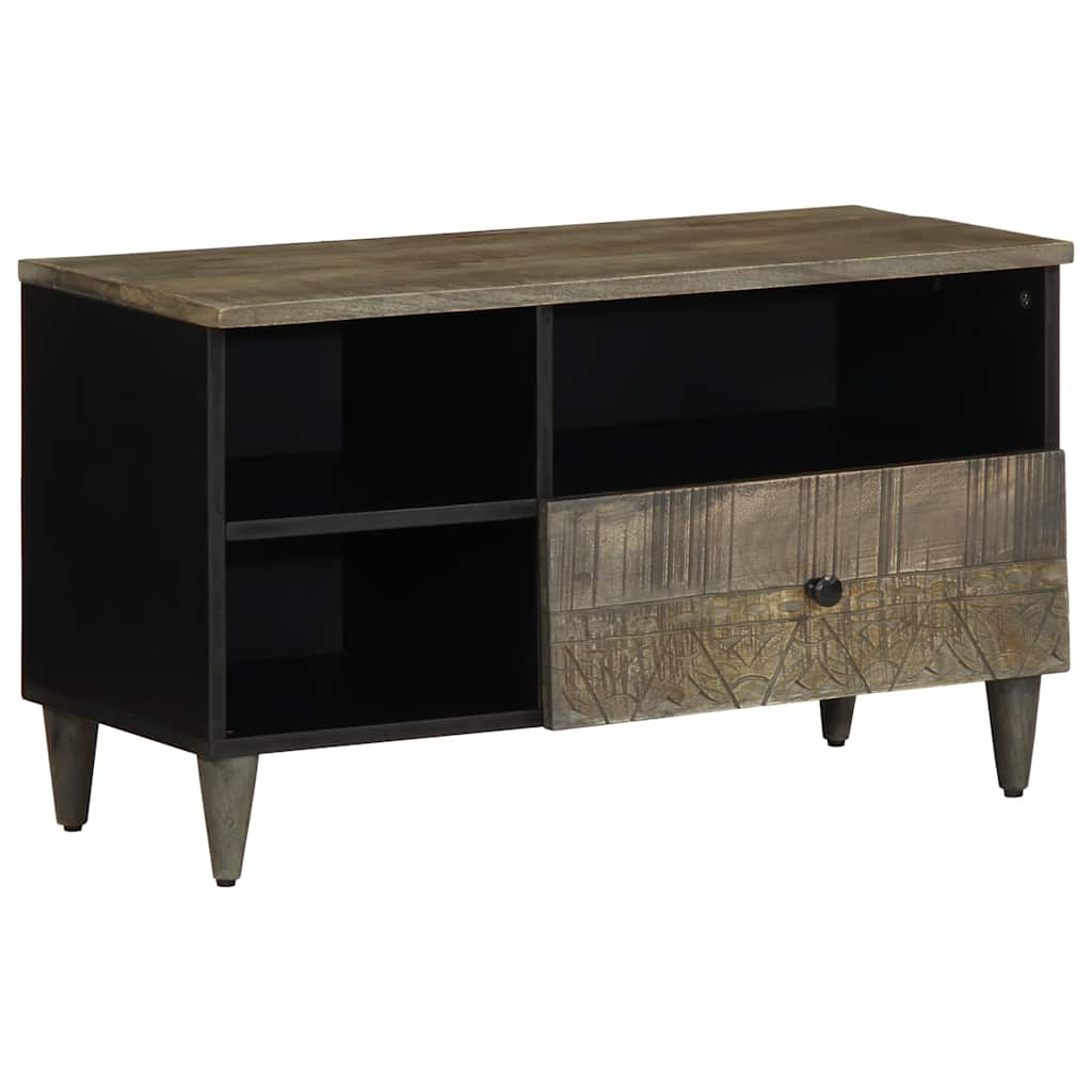 TV Cabinet Black 80x33x46 cm Solid Wood Mango - All Things Good