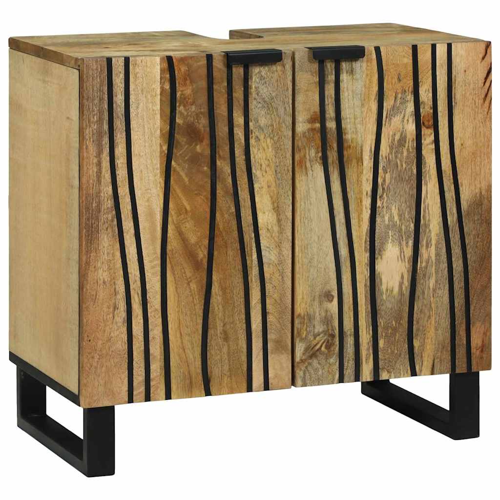 Sink Cabinet 62 x 33 x 58 cm Solid Mango and Engineered Wood - Merlin Deals