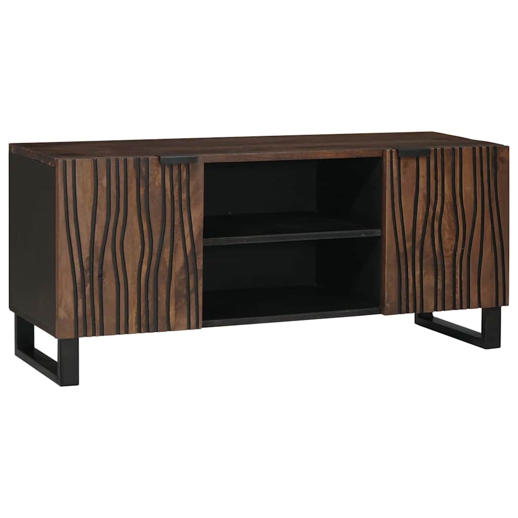 TV Cabinet, 105 x 33.5 x 46 cm, made from solid mango wood. - Merkel Designers