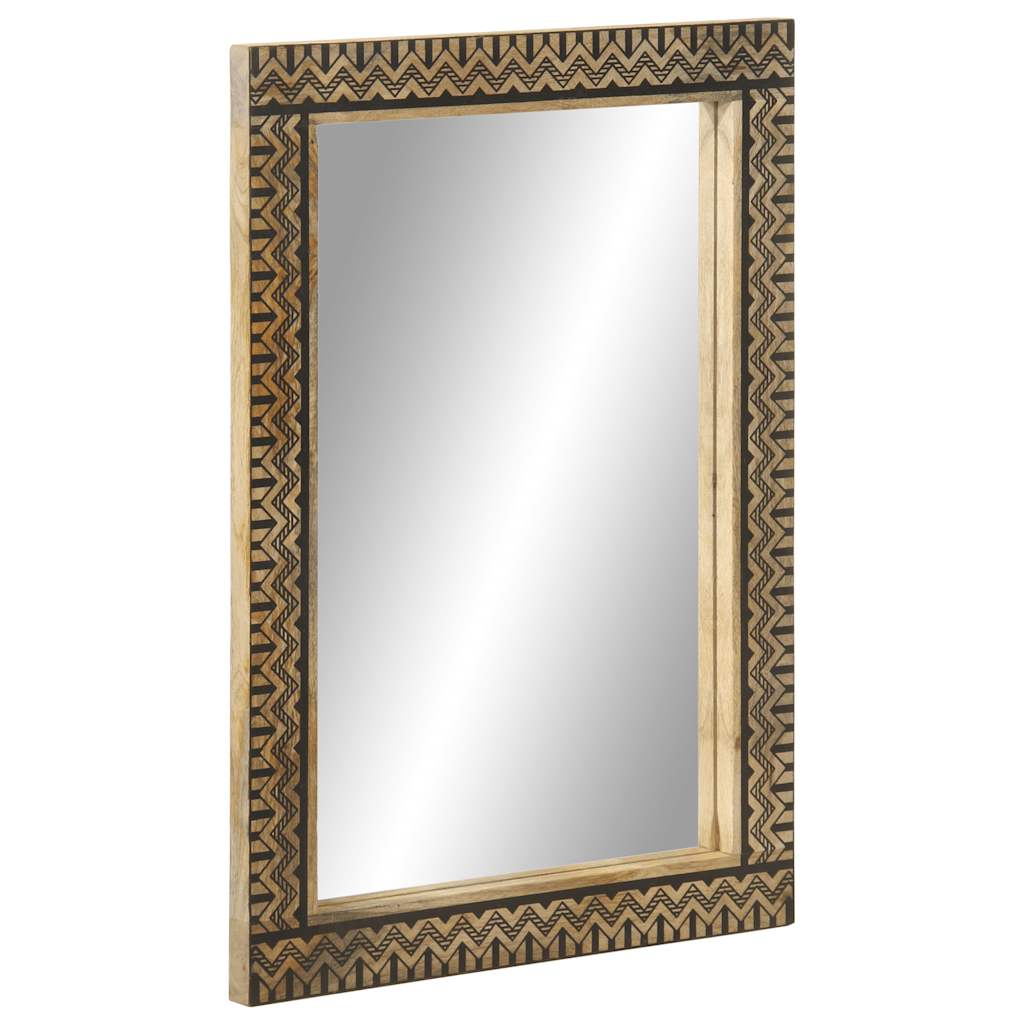 Bathroom Mirror 50x70 cm Solid Wood Mango and Glass - Decor Base