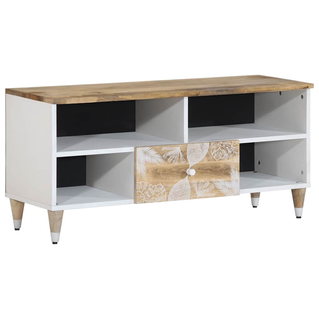 TV Cabinet 100x33.5x46 cm Solid Wood Mango - Charlotte Dunes