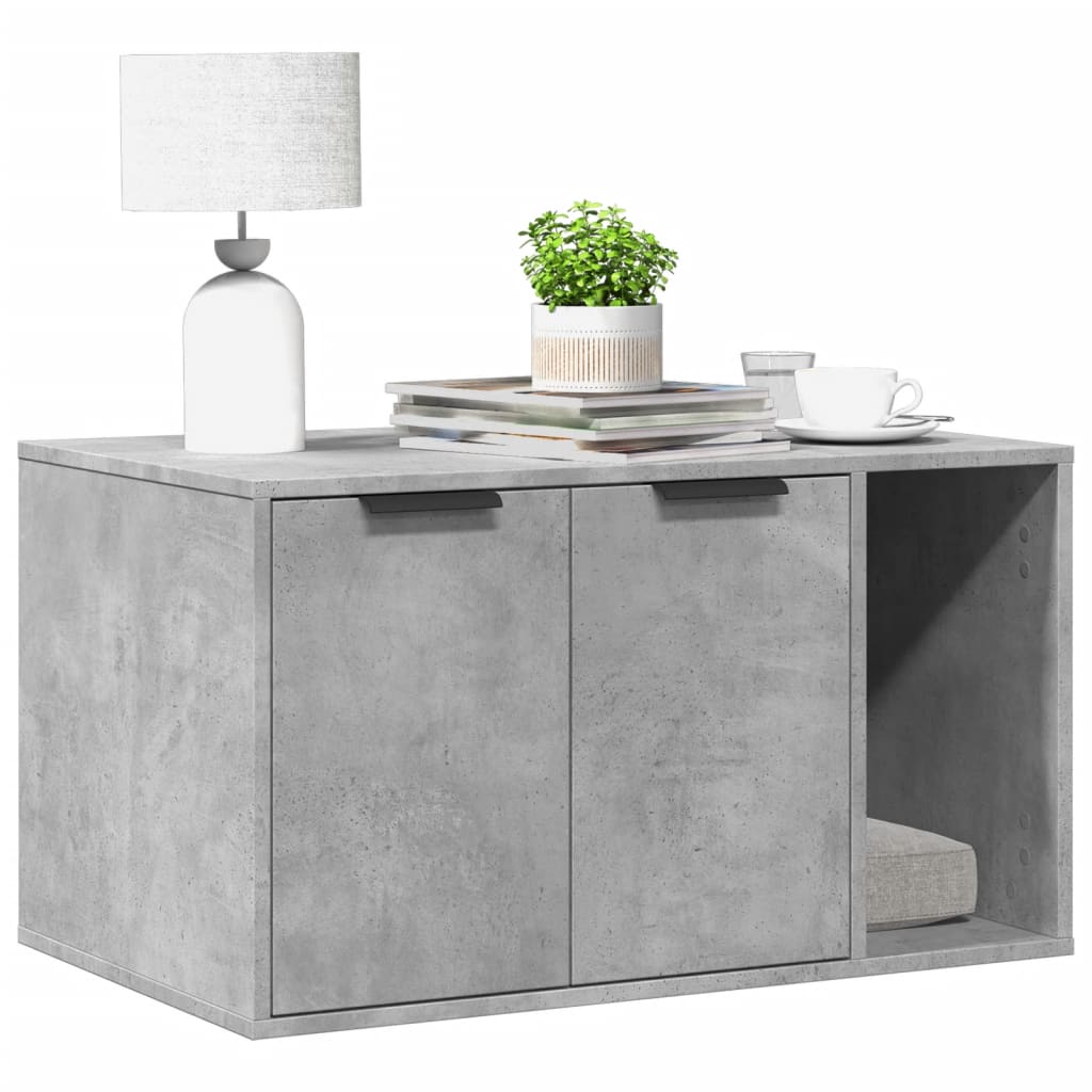Cat Litter Box Enclosure Concrete Grey 80x50x45 cm Engineered Wood - The Home Maker