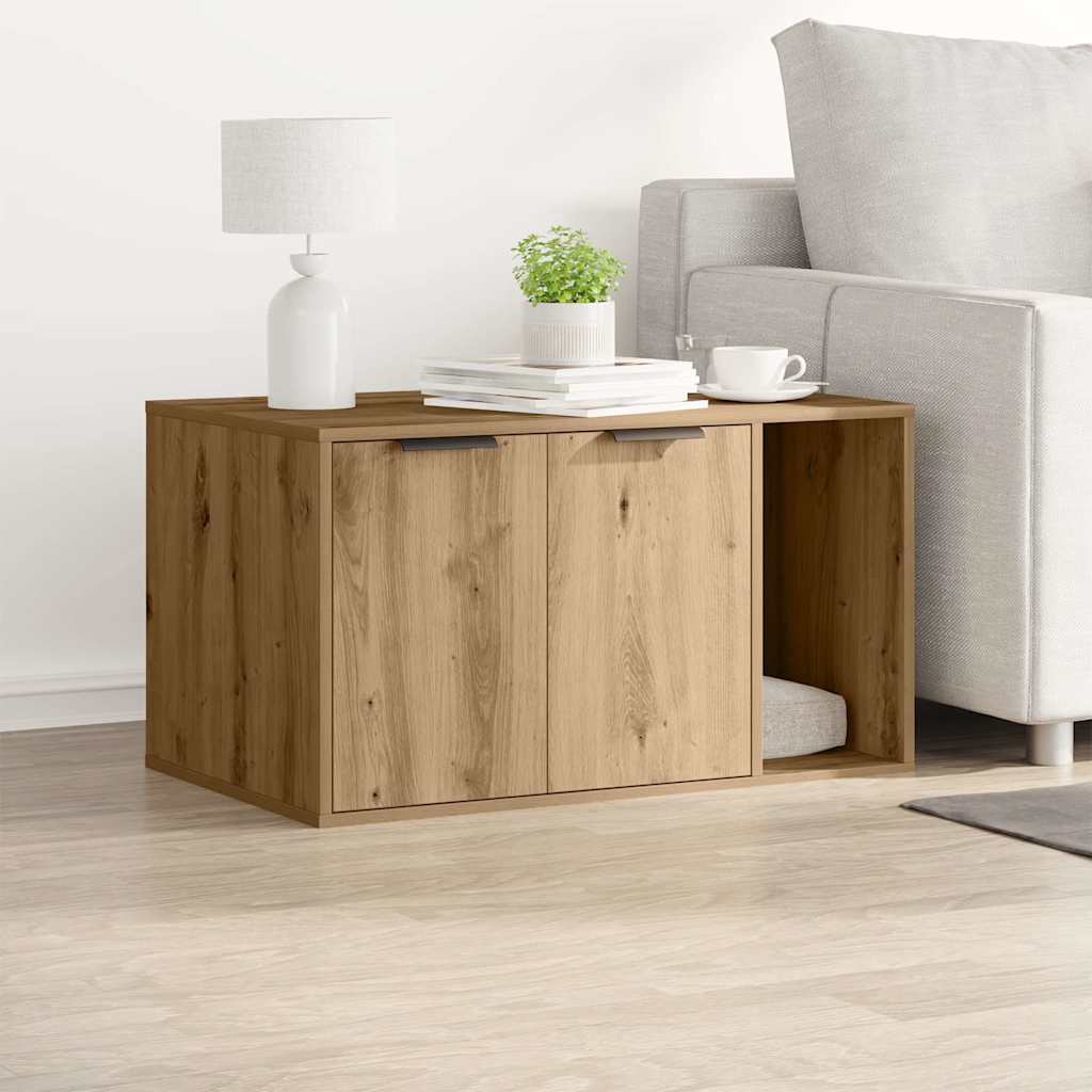 Cat Litter Box Enclosure Artisian Oak 80x50x45 cm Engineered Wood - The Home Maker