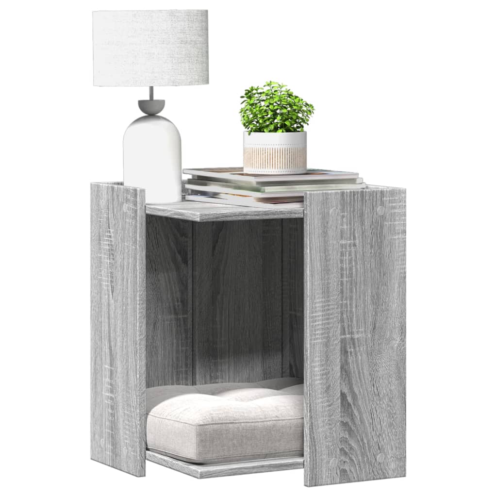 Cat Litter Box Enclosure Grey Sonoma 42x42x51 cm Engineered Wood - Discount Dealers