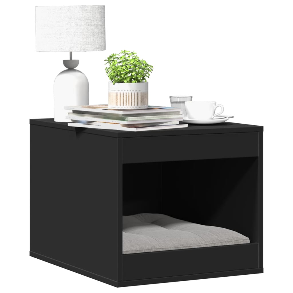 Cat Litter Box Enclosure Black 47x59x42 cm Engineered Wood - Design Hut