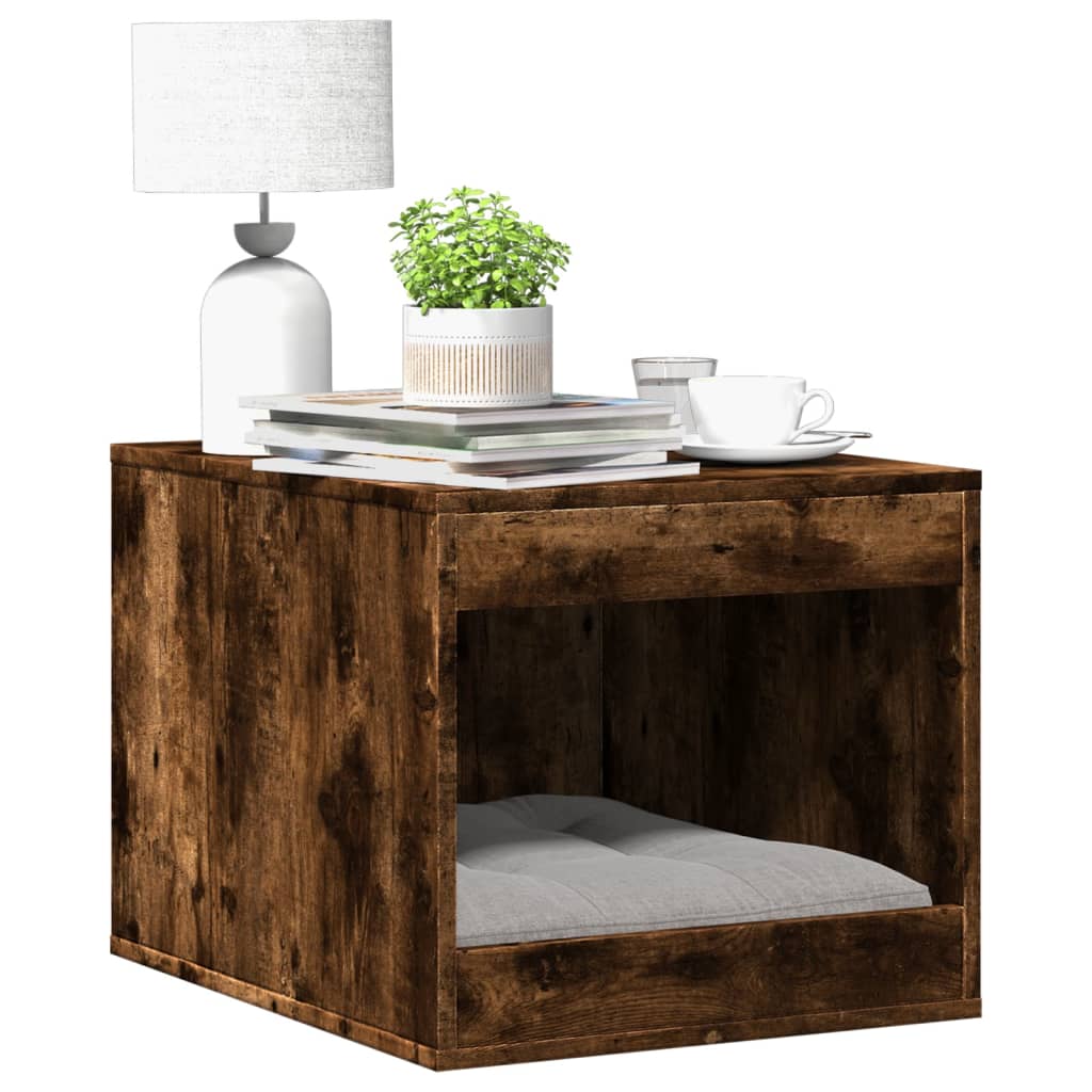 Cat Litter Box Enclosure Smoked Oak 47x59x42 cm Engineered Wood - Style and Chic