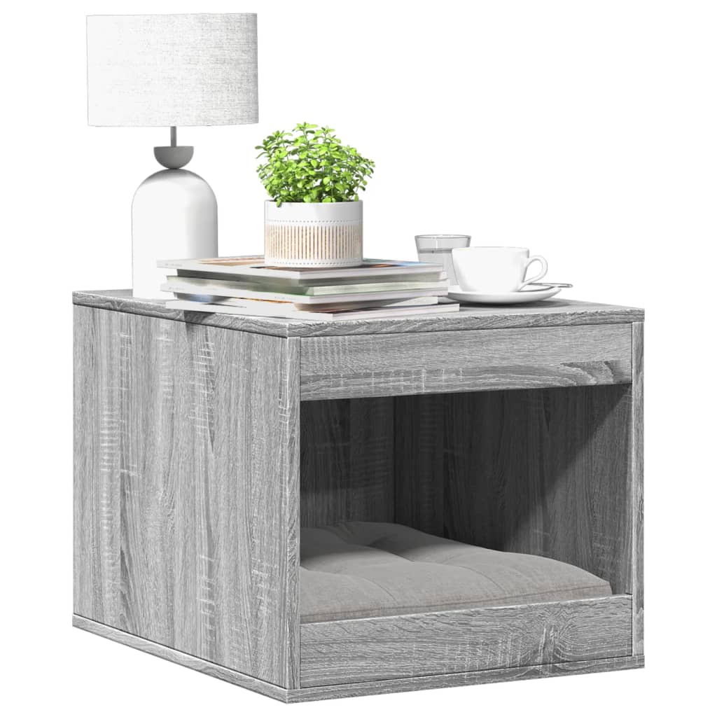 Cat Litter Box Enclosure Grey Sonoma 47x59x42 cm Engineered Wood - Design Hut