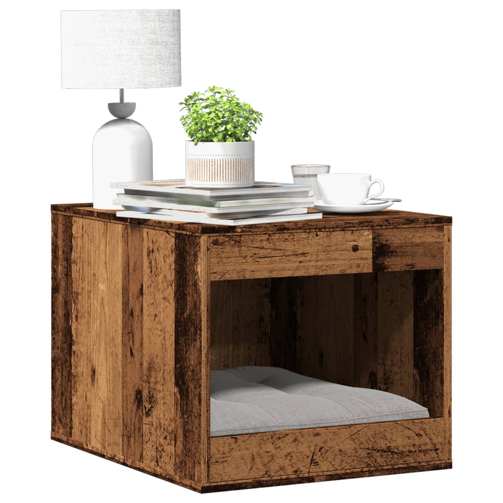 Cat Litter Box Enclosure Old Wood 47x59x42 cm Engineered Wood - Design Hut