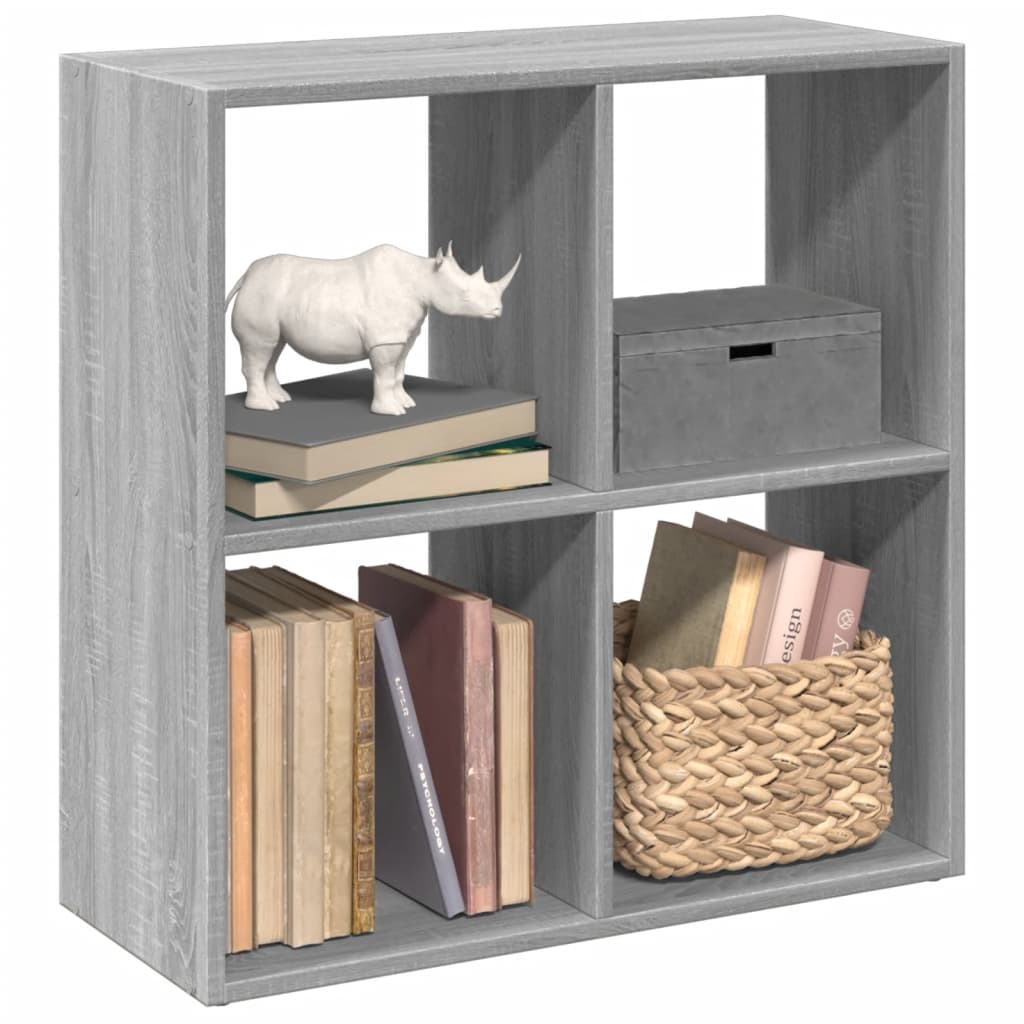 Room Divider Bookcase Grey Sonoma 69.5x29x69.5 cm Engineered Wood - Brittle & Co