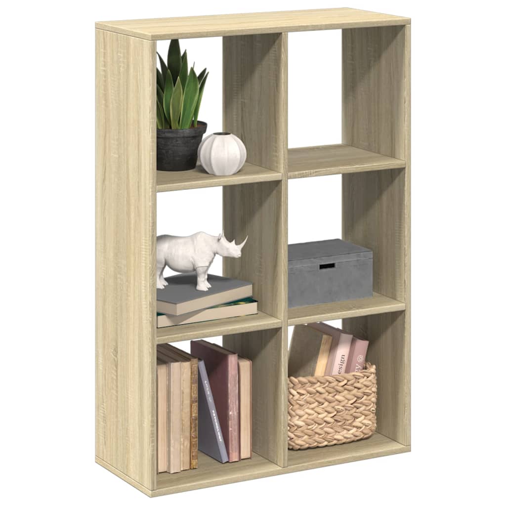 Room Divider Bookcase Sonoma Oak 69.5x29x103.5 cm Engineered Wood - Brittle & Co