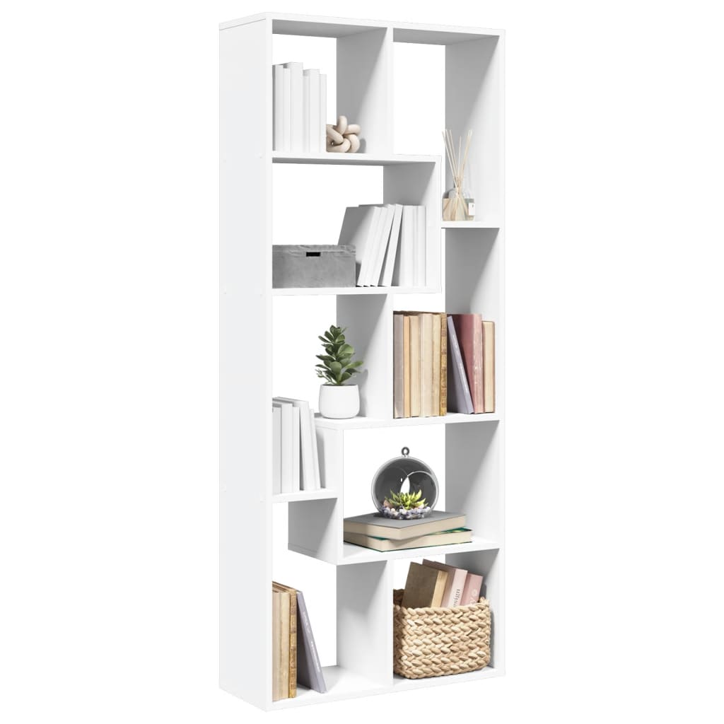 Room Divider Bookcase White 67x25x161.5 cm Engineered Wood - Charlotte Dunes