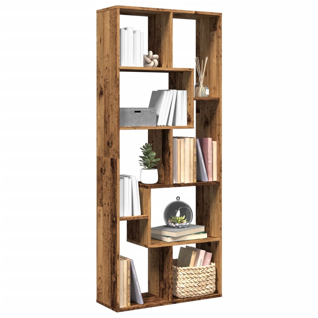 Room Divider Bookcase Old Wood 67x25x161.5 cm Engineered Wood - The Home Maker